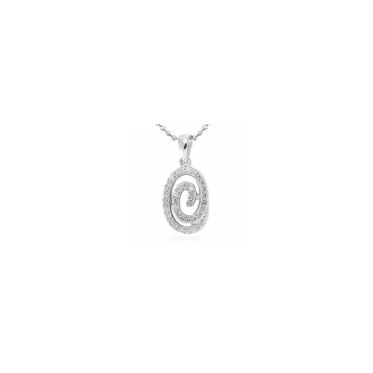 Ovaler Zirkon Anhänger aus Silber