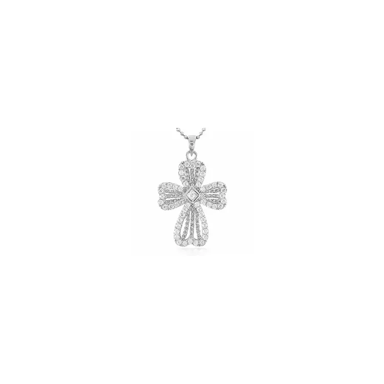 Kreuz Zirkon Anhänger aus Silber
