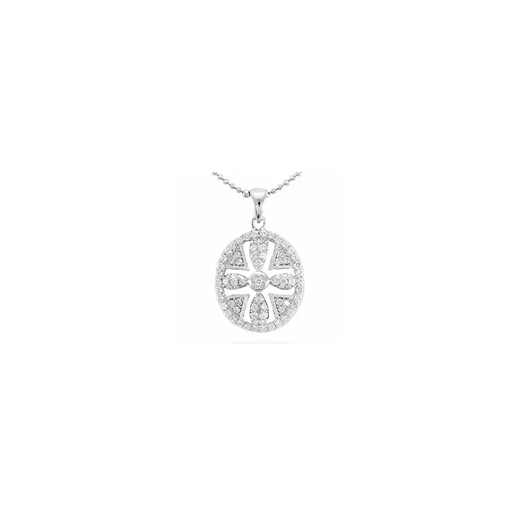 Ovaler Kreuz Anhänger aus Silber