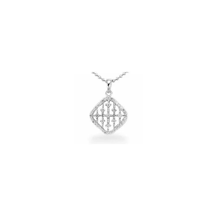 Viereckigem Zirkon Anhänger aus Silber