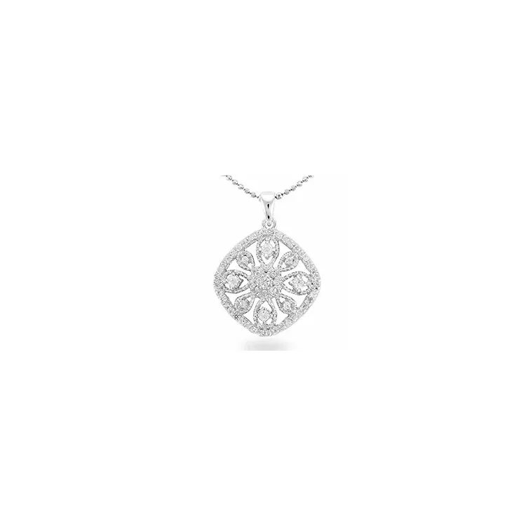 Viereckigem Zirkon Anhänger aus Silber