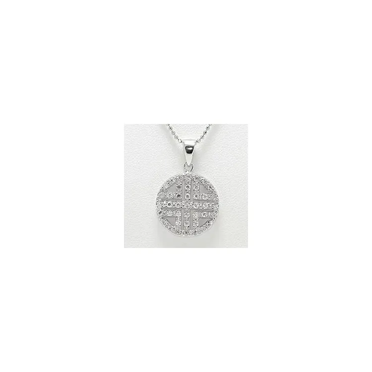 Runder Zirkon Anhänger aus Silber