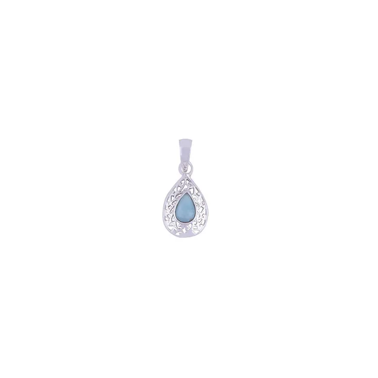blauem Anhänger aus Silber