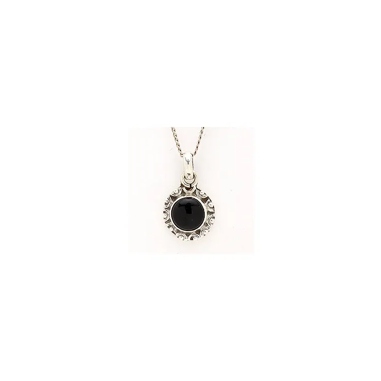 Runder Onyx Anhänger aus Silber