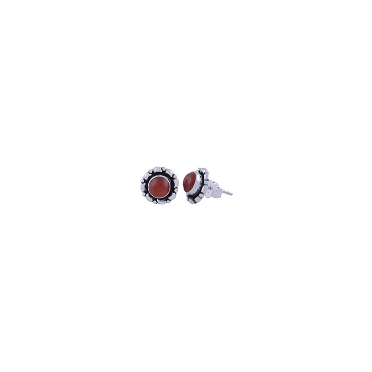 Blumen Ohrstecker in oxidiertem Sterlingsilber