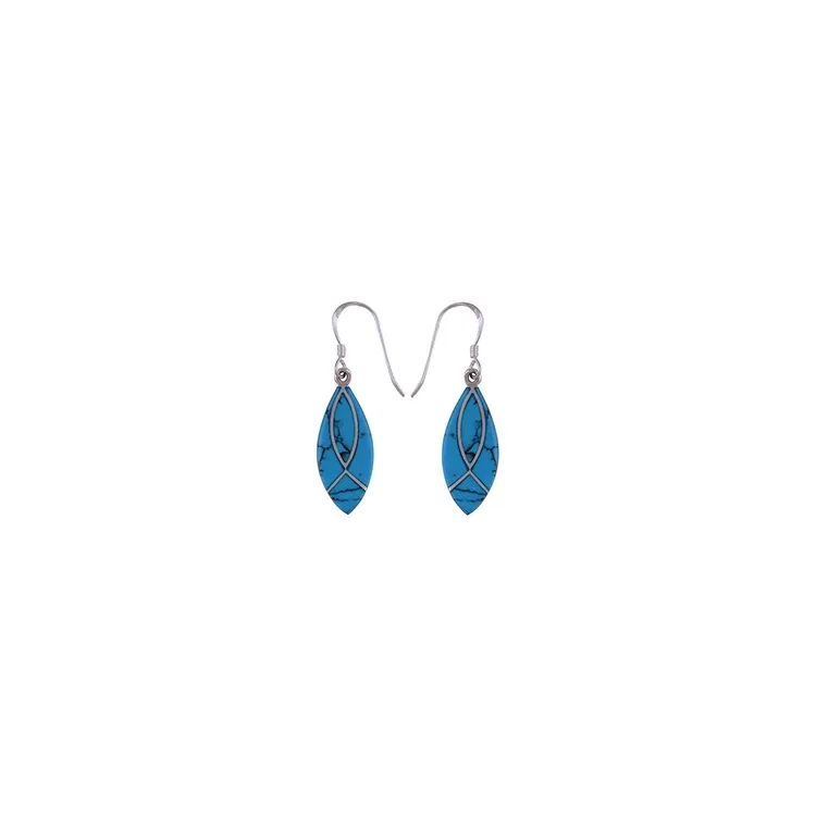 Blauem Ohrringe in Silber