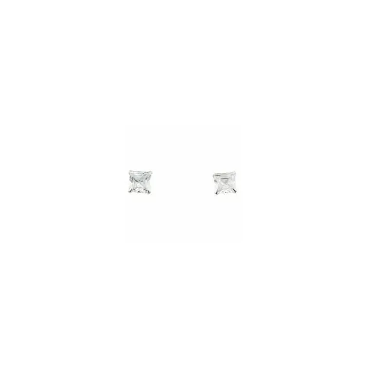Viereckigem 5 x 5 mm ohrstecker in silber