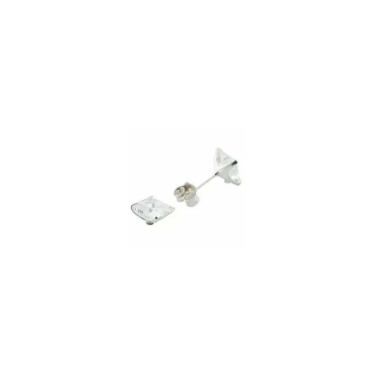 6 x 6 mm viereckigem Ohrstecker in Silber
