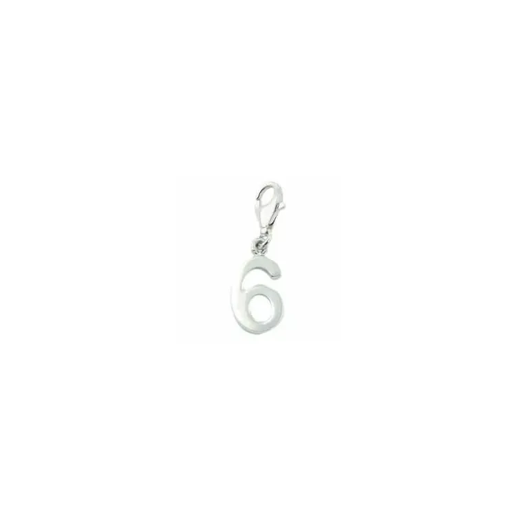 Charms schmuck Charm Anhänger aus Silber Zahl 6