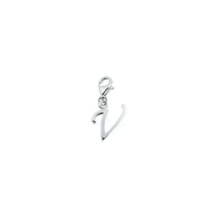 Charm Anhänger aus Silber Buchstabe V