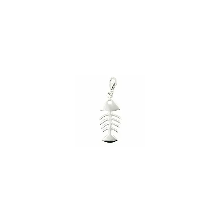 Fischgräte Charm Anhänger aus Silber 