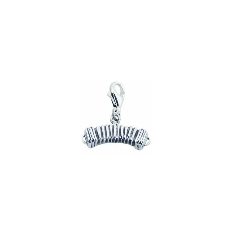 Breit Harmonika Charm Anhänger aus Silber