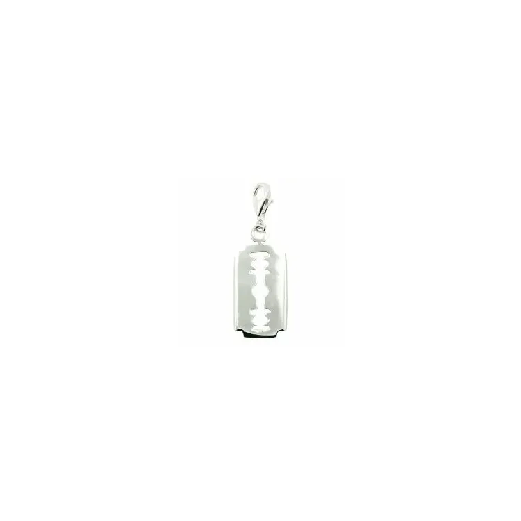 Rasierblatt Charm Anhänger aus Silber 