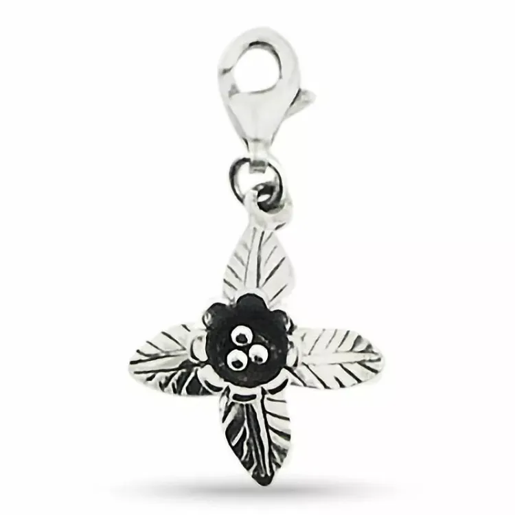 Blumen Charm Anhänger aus Silber