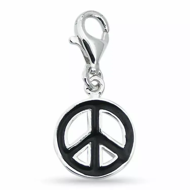 Polierten peace Charm Anhänger aus Silber