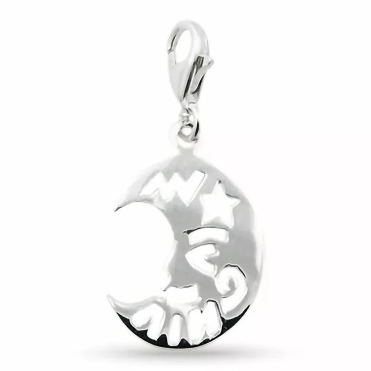 Abstraktem Mond Charm Anhänger aus Silber