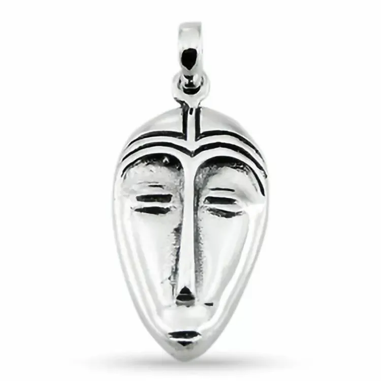 Ovaler Maske Anhänger aus Silber