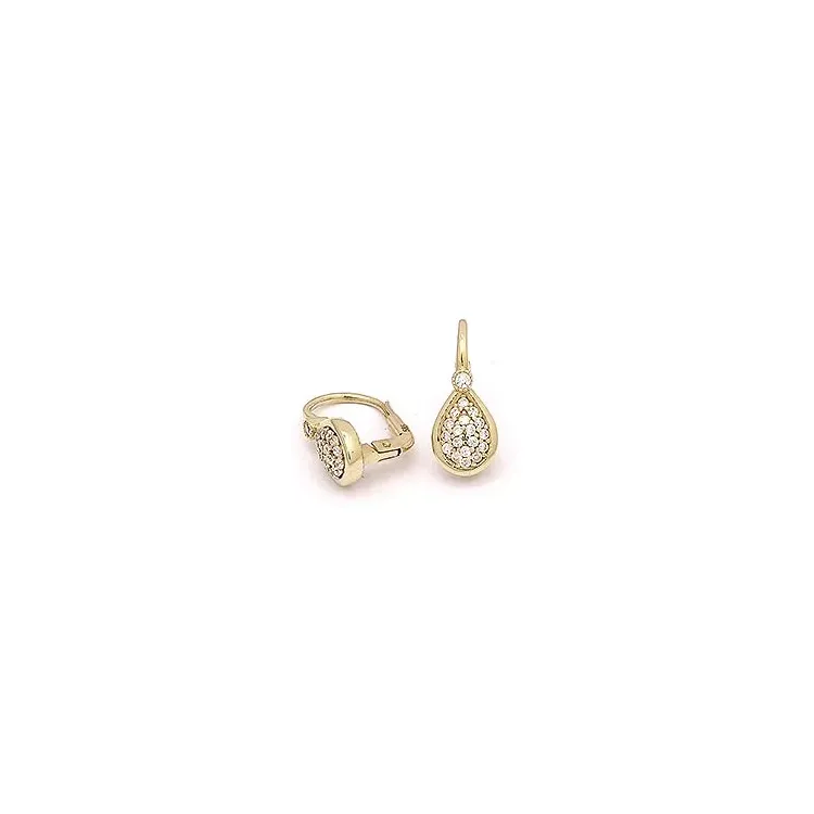 Tropfen Ohrringe in 14 Karat Gold mit Zirkon