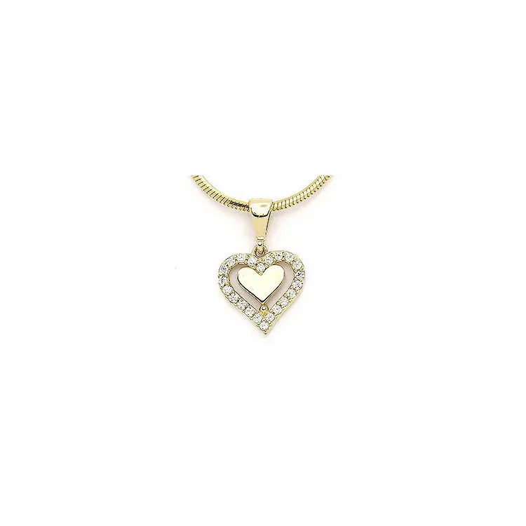 Herz Zirkon Anhänger aus 14 Karat Gold