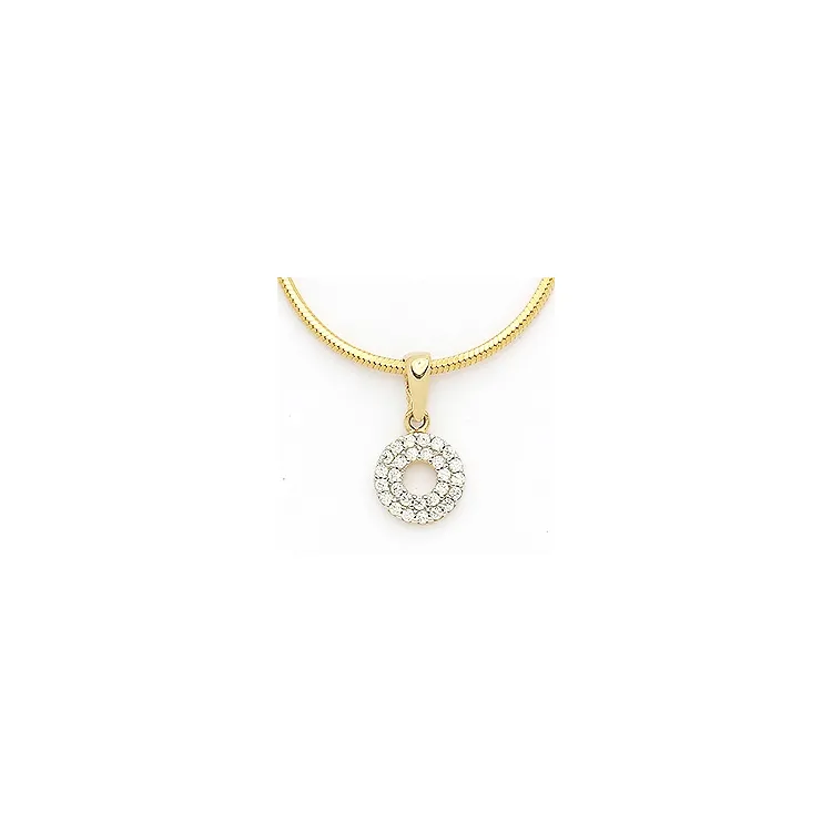 Elegant runder Zirkon Anhänger aus 14 Karat Gold