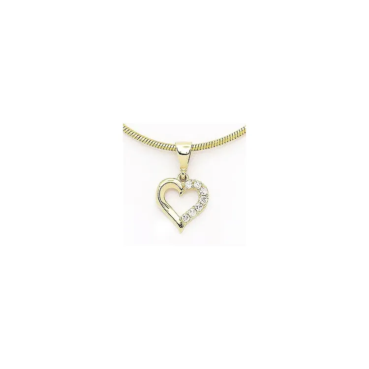 Klein Herz Zirkon Anhänger aus 14 Karat Gold