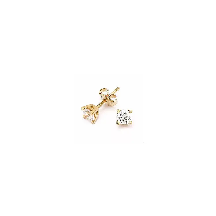 4 mm Ohrstecker in 14 Karat Gold mit Zirkonen