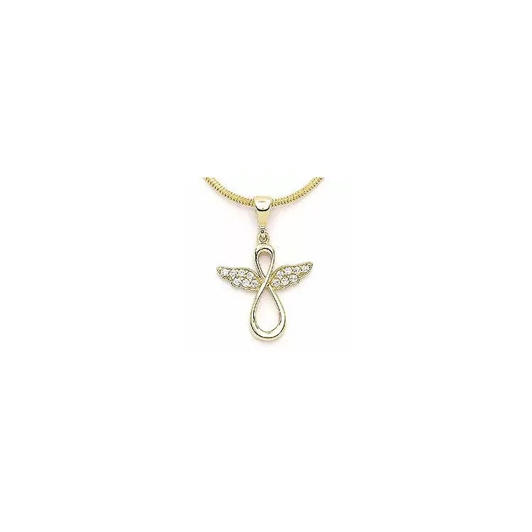 infinity Engel Zirkon Anhänger aus 14 Karat Gold