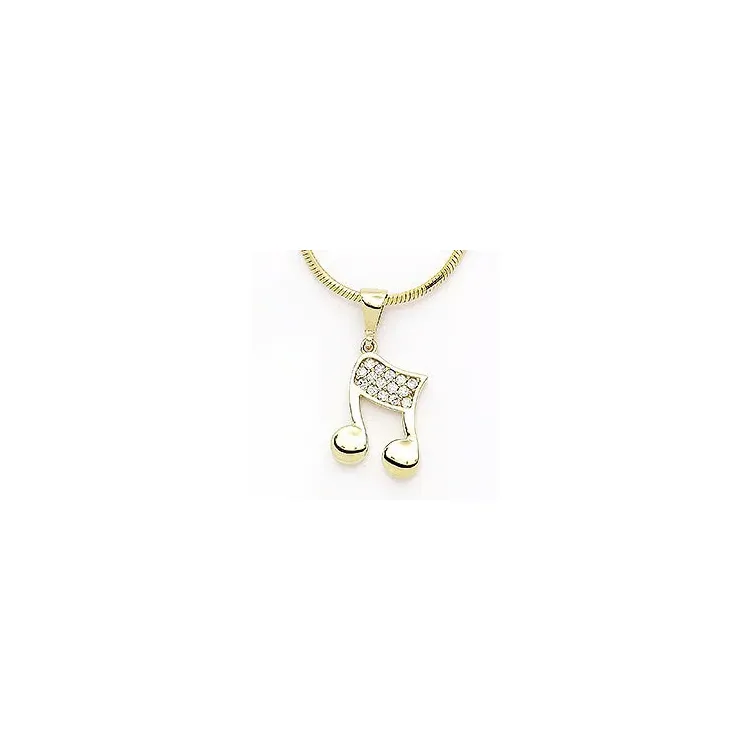 Knoten weißem Zirkon Anhänger aus 14 Karat Gold