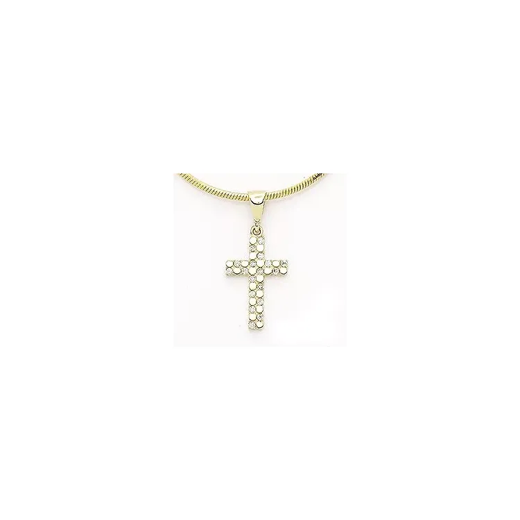 Kreuz Zirkon Anhänger aus 14 Karat Gold