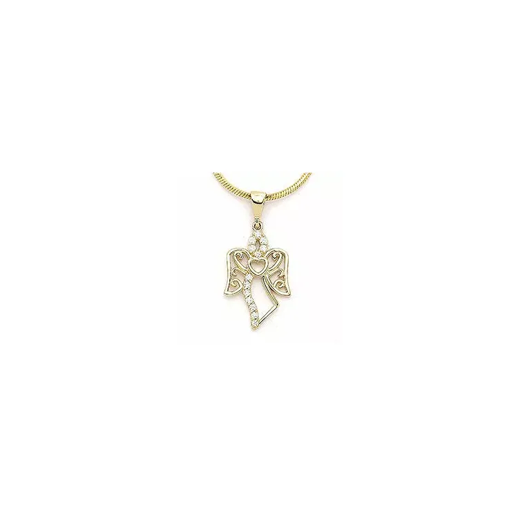 Herz engel anhänger aus 14 karat gold