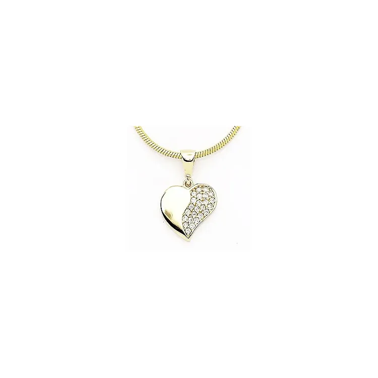 Herz Zirkon Anhänger aus 14 Karat Gold