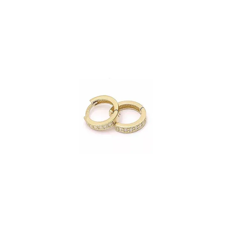 10 mm kreolenohrringe in 14 karat gold mit zirkon