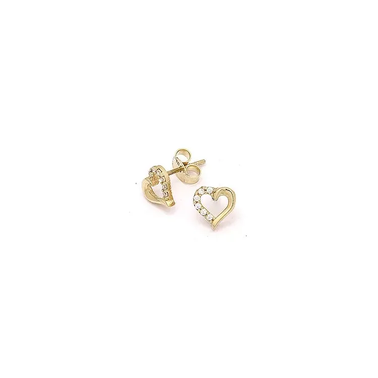 Herz Ohrstecker in 14 Karat Gold mit