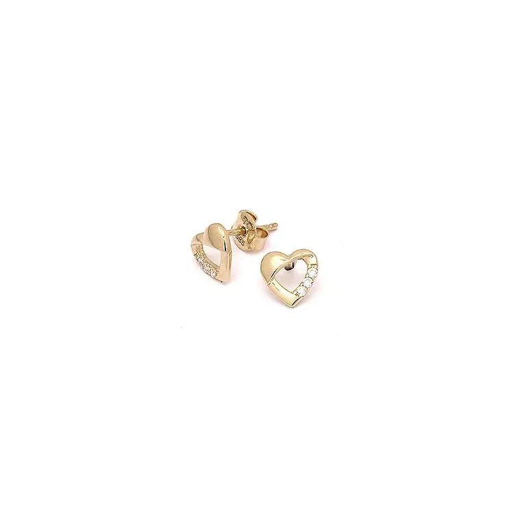 Herz Ohrstecker in 14 Karat Gold mit