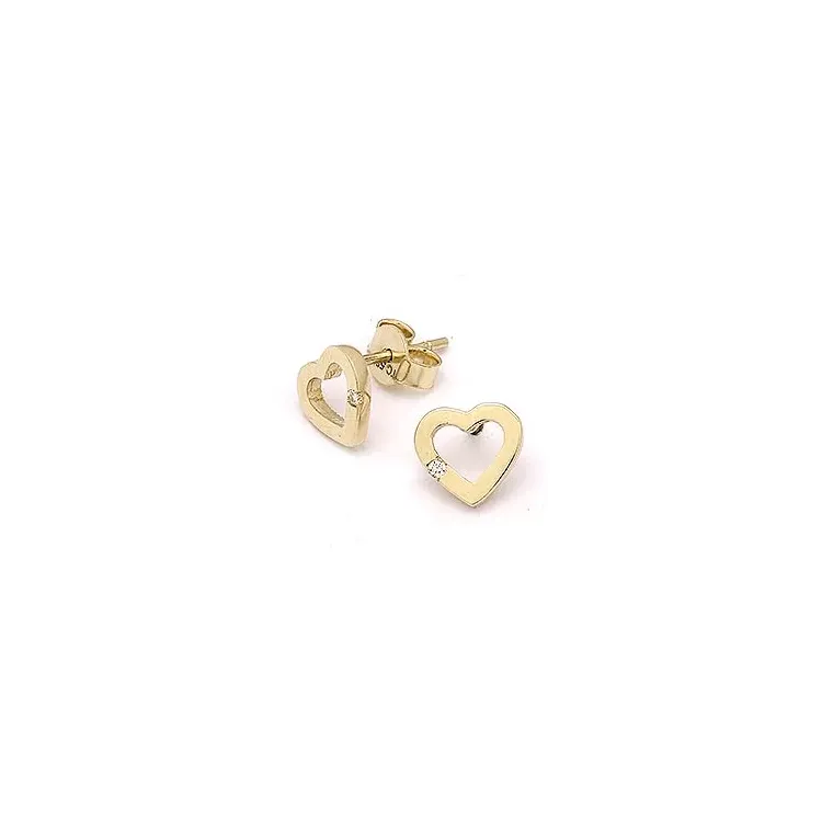 Herz Ohrstecker in 14 Karat Gold mit