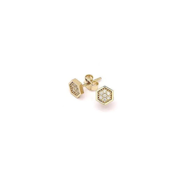 weißen Ohrstecker in 14 Karat Gold mit