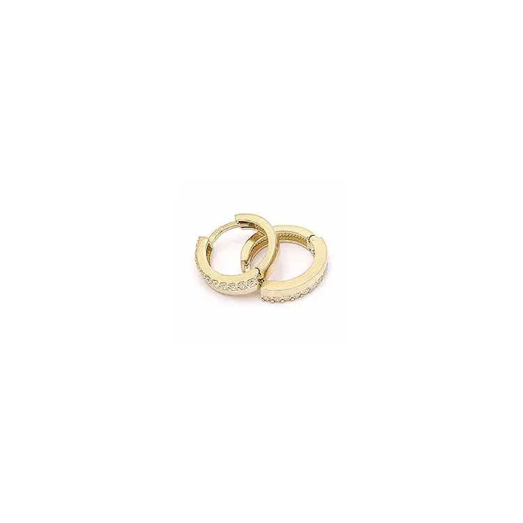 12,5 mm kreolenohrringe in 14 karat gold mit zirkon