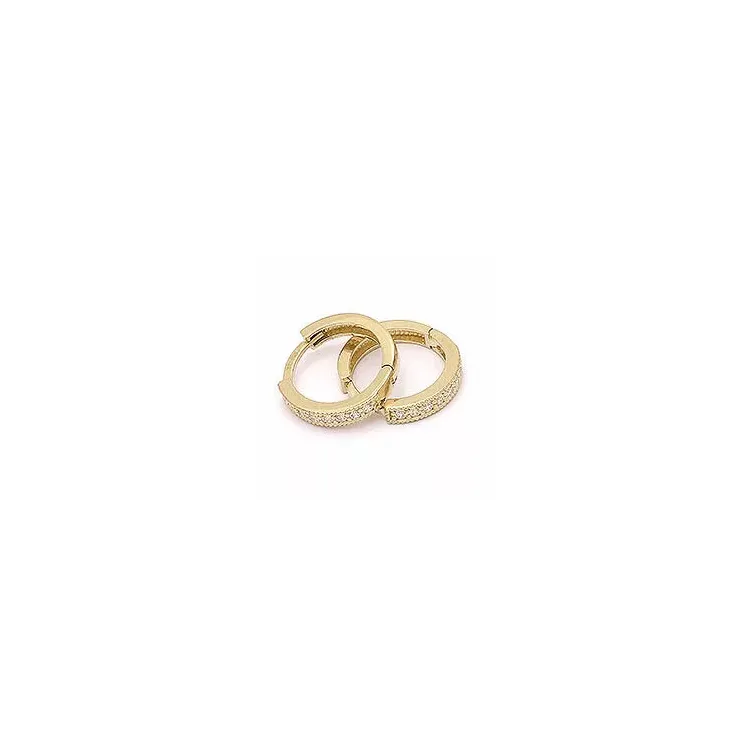 15 mm runden gold creolen in 14 karat gold mit zirkon