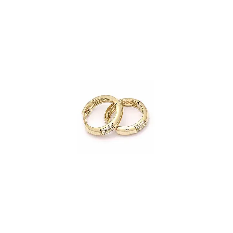 Zirkon Goldcreolen in 14 Karat Gold mit Zirkonen