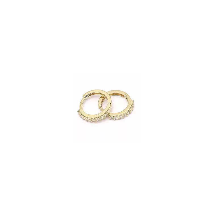 Zirkon Gold Creolen in 14 Karat Gold mit 