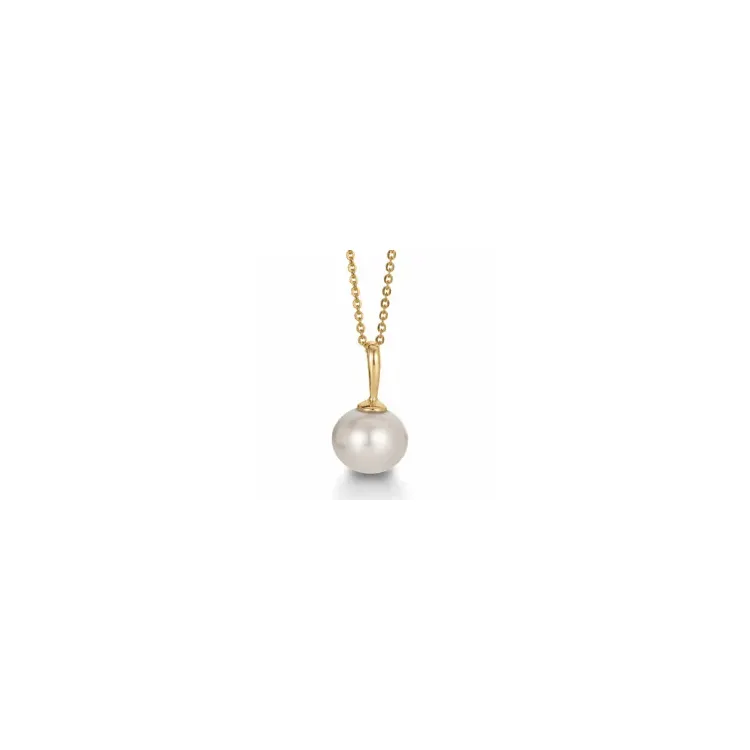 Elegant Aagaard Perle Anhänger in 8 Karat Gold mit Vergoldete Silberhalskette