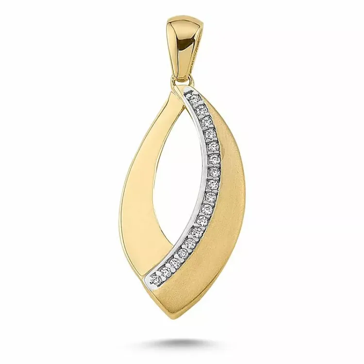 Abstraktem Zirkon Anhänger aus 8 Karat Gold