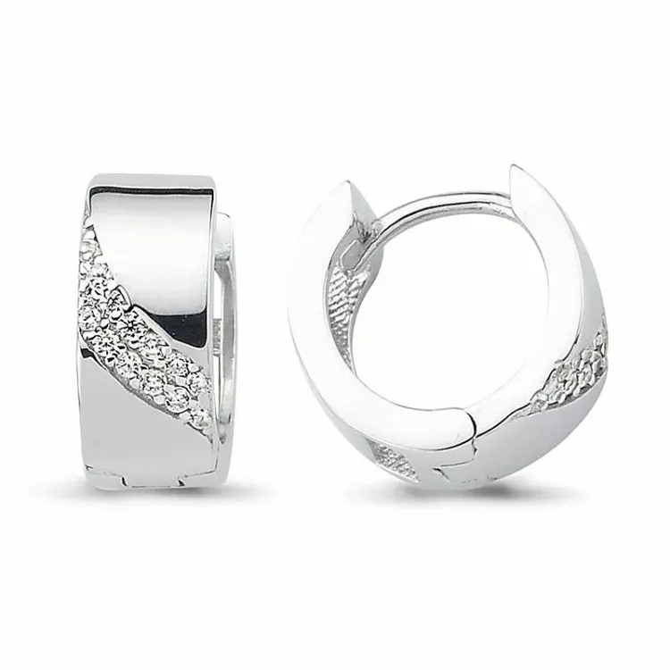 12,5 mm Kreole in rhodiniertem Silber