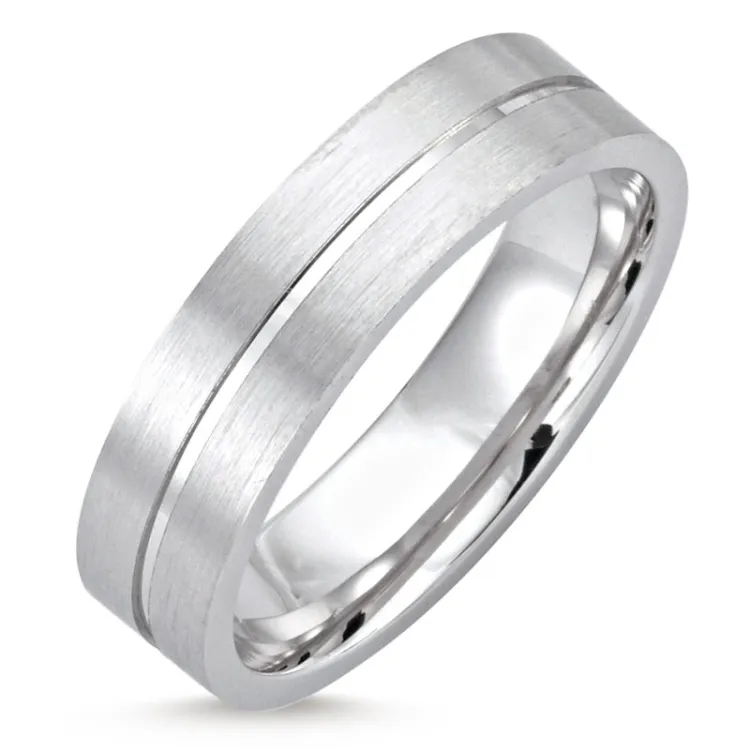 Herrenring aus rhodiniertem Silber