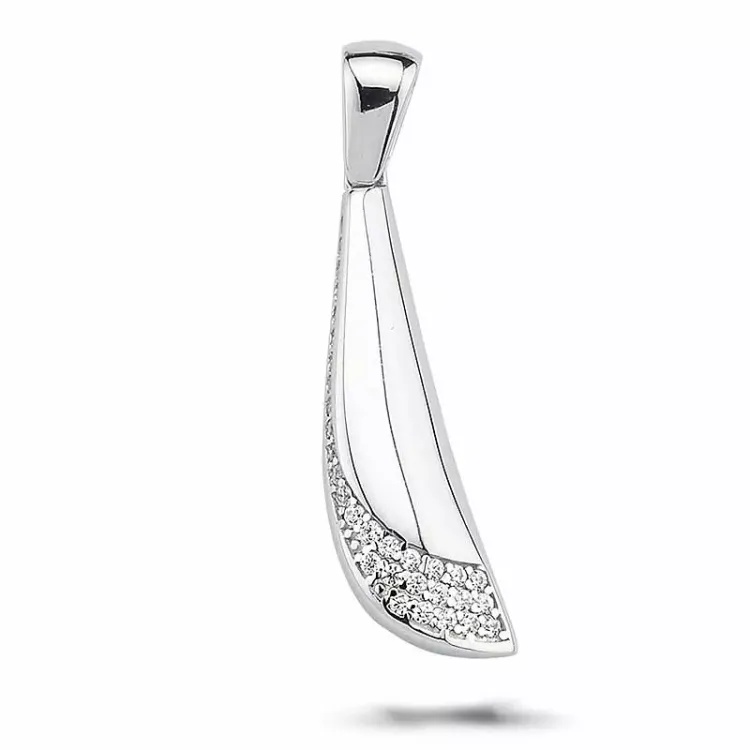 abstraktem Zirkon Anhänger aus Silber