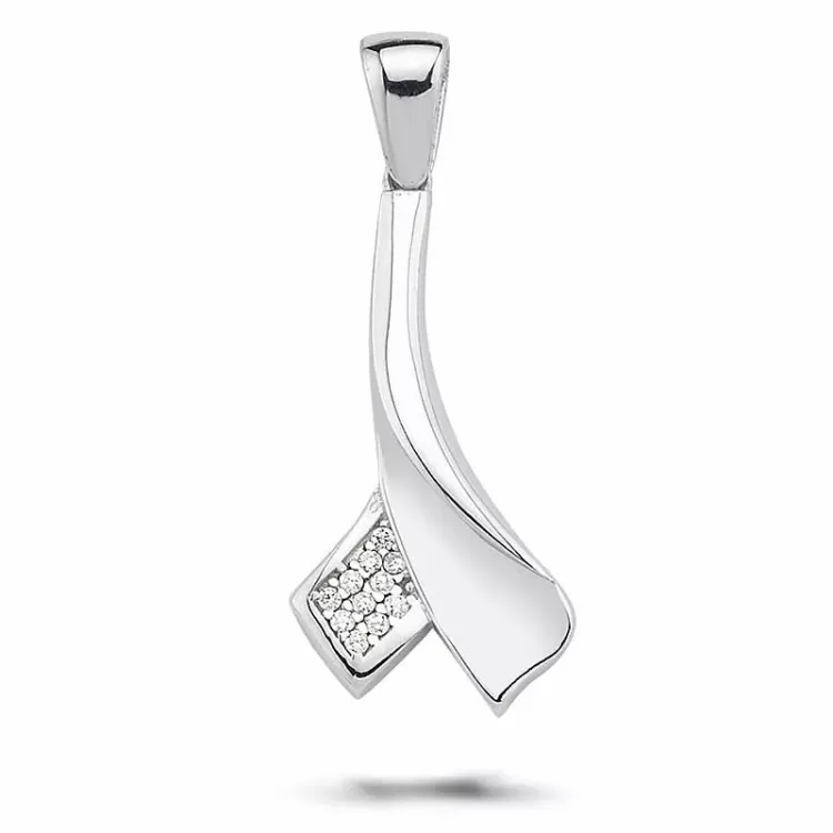 Länglicher Zirkon Anhänger aus Silber