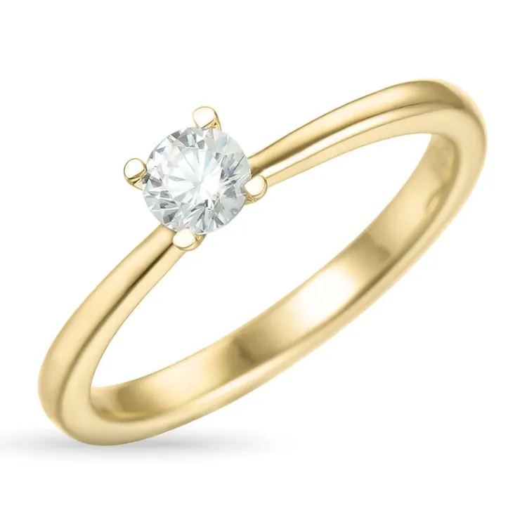 4,2 mm Zirkon Goldring aus 9 Karat Gold