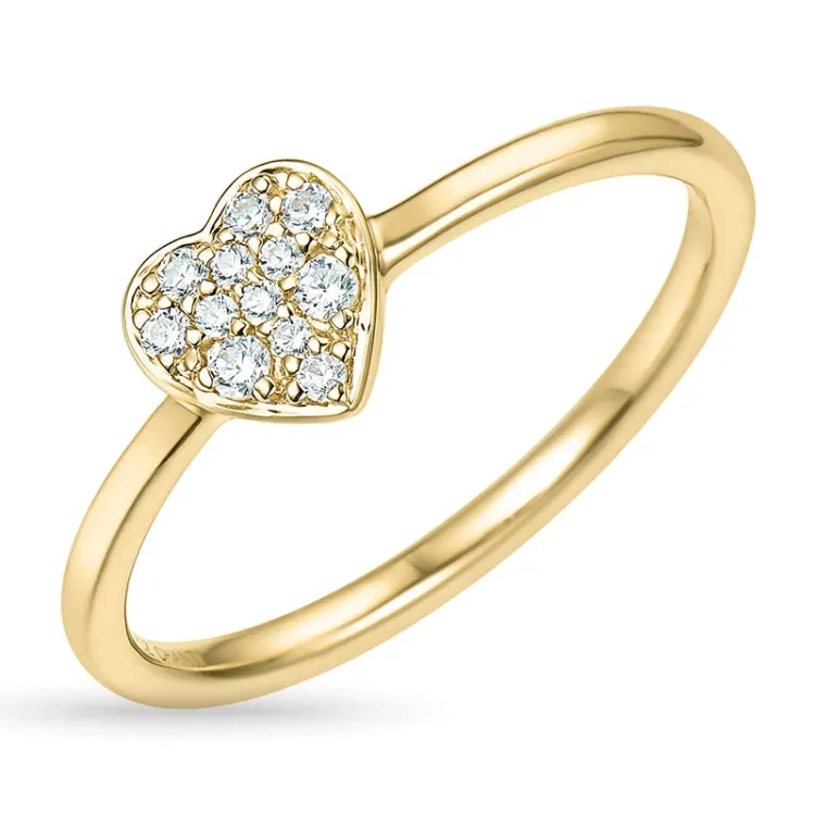 Herz Zirkon Goldring aus 9 Karat Gold
