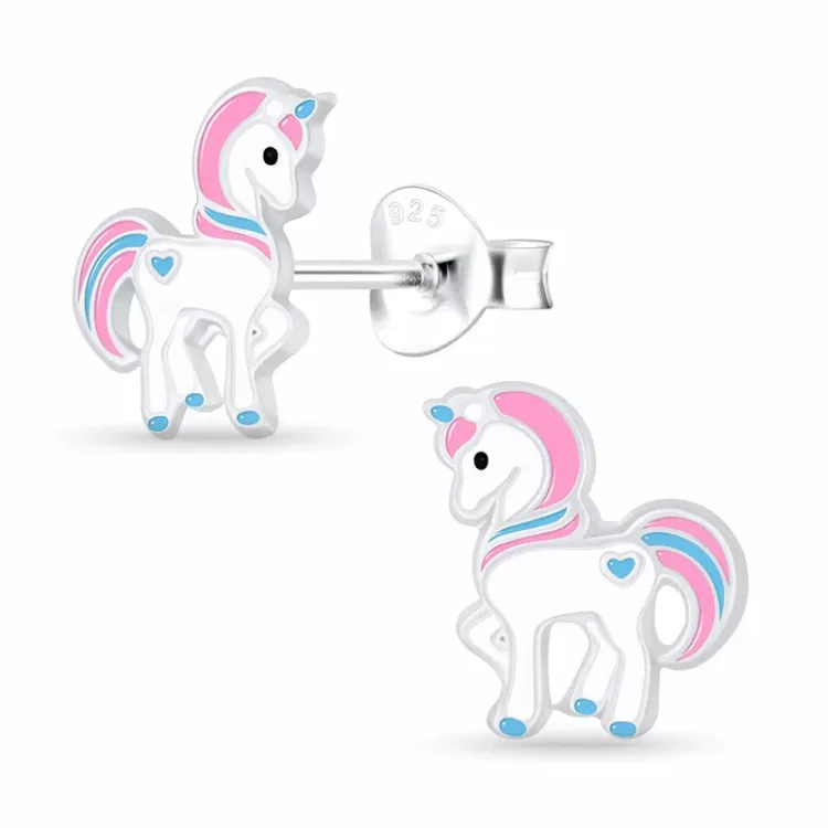 Einhorn Kinderohrringe in Silber - Little Ones