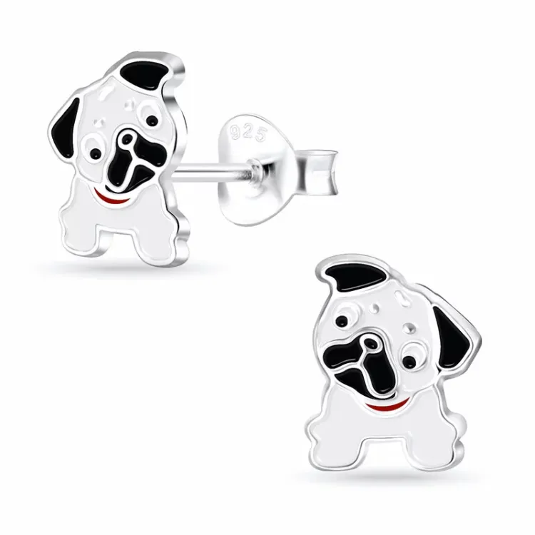 Hunde Kinderohrringe in Silber - Little Ones